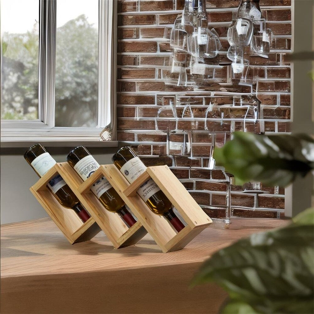 3 Bottles Solid wood Home Living room Wine Rack