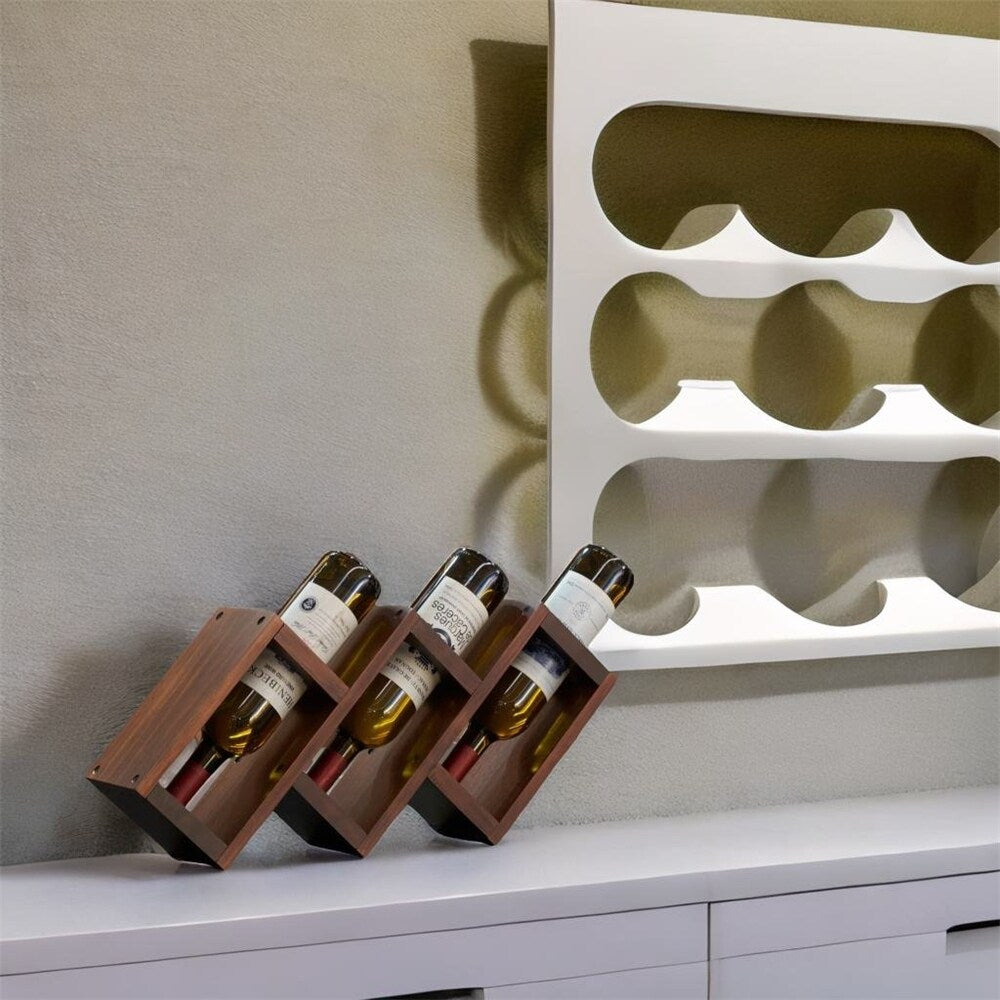 3 Bottles Solid wood Home Living room Wine Rack