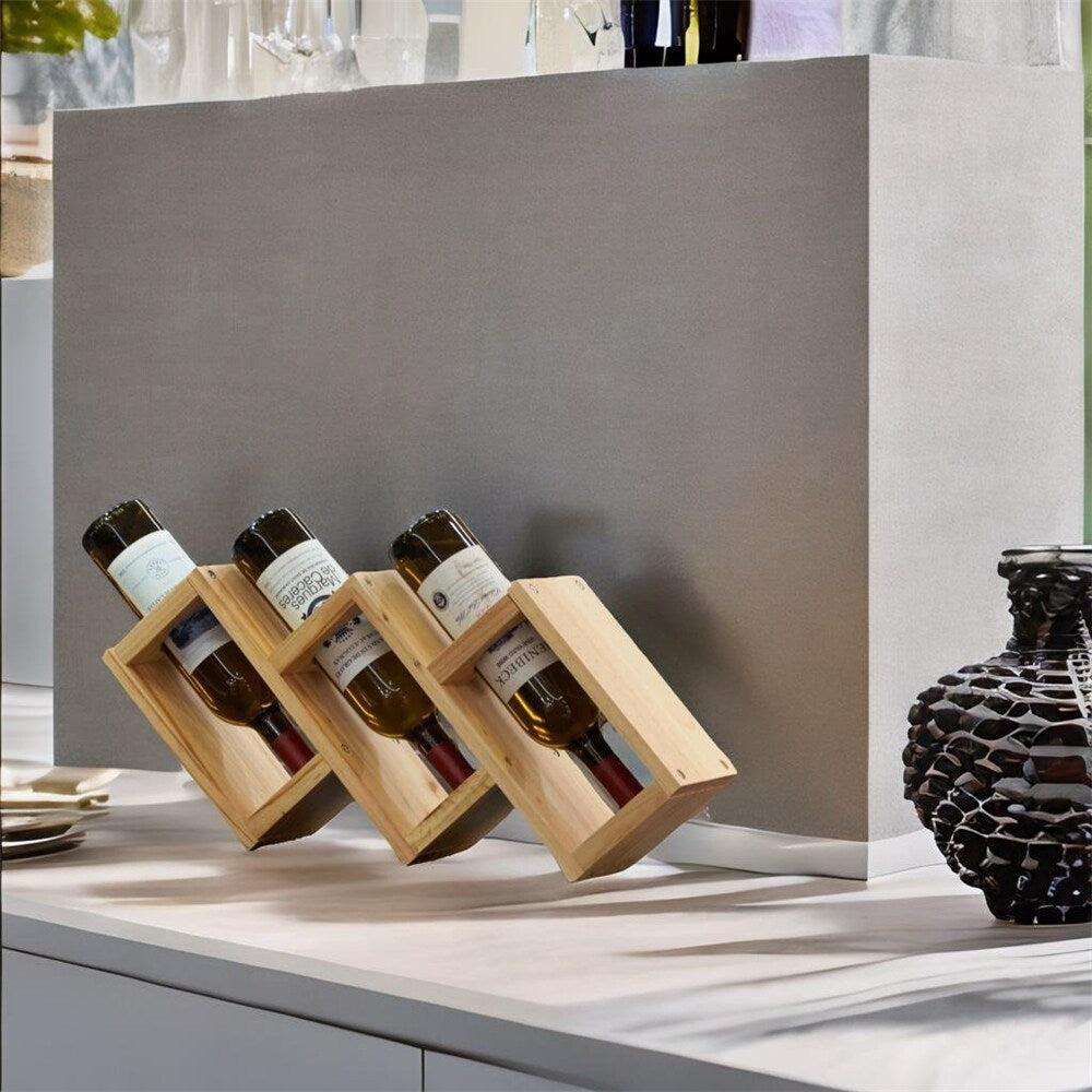 3 Bottles Solid wood Home Living room Wine Rack
