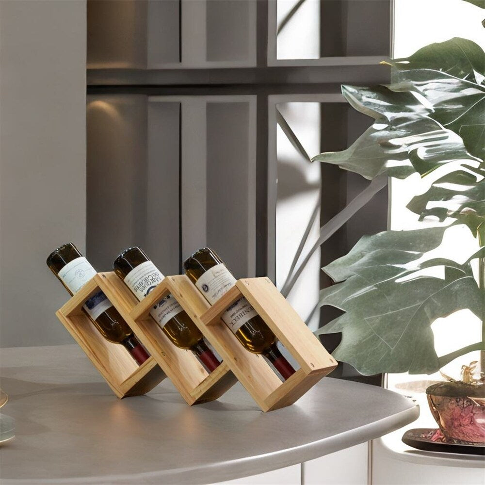 3 Bottles Solid wood Home Living room Wine Rack