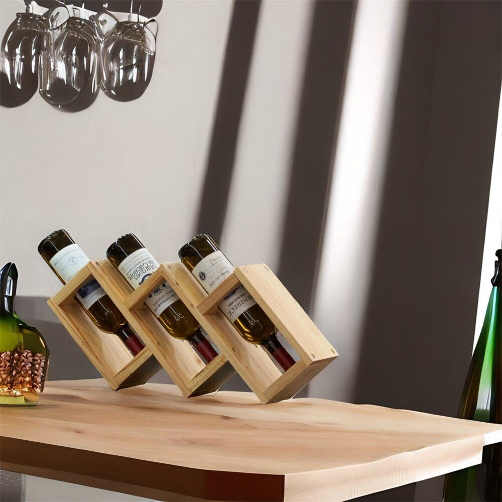 3 Bottles Solid wood Home Living room Wine Rack