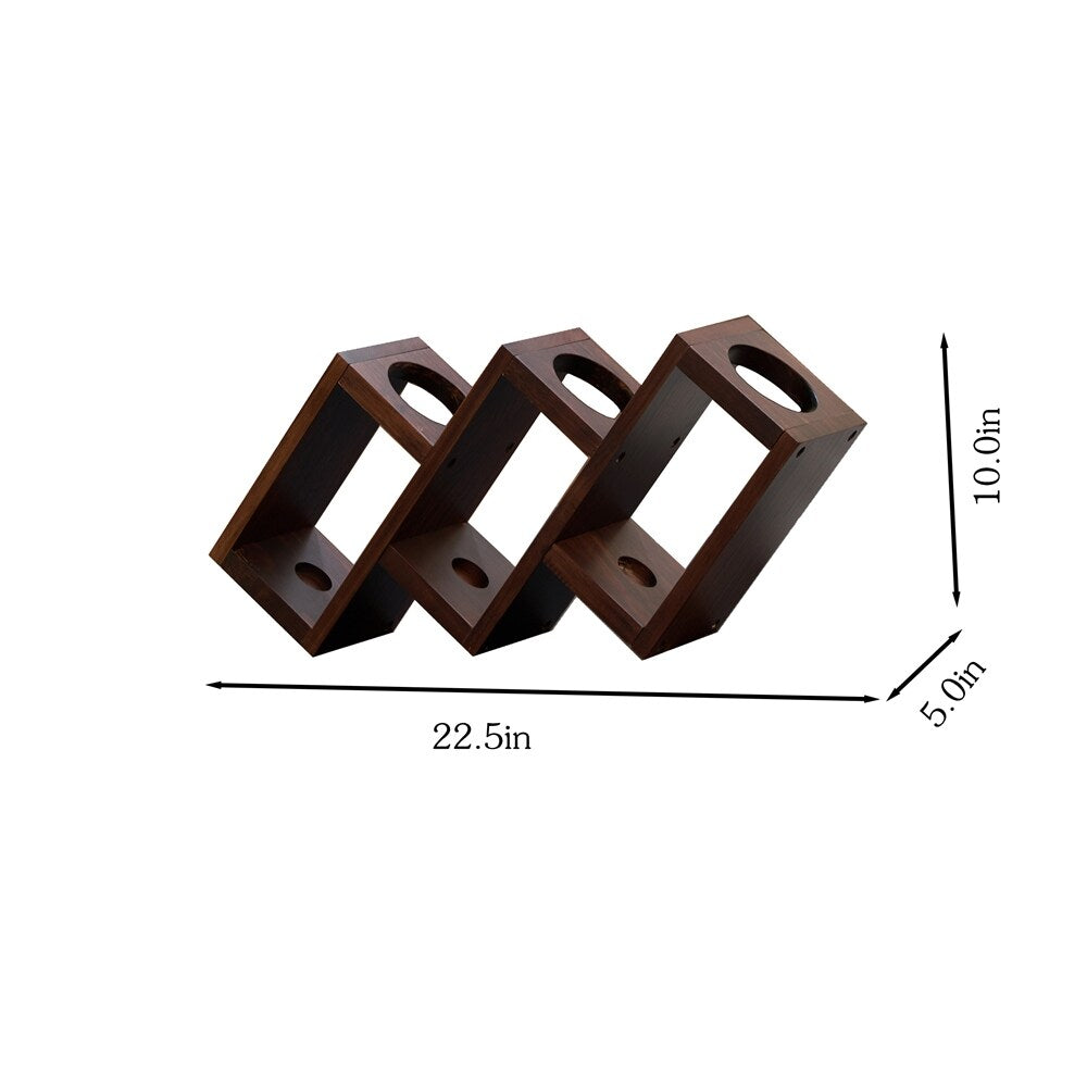 3 Bottles Solid wood Home Living room Wine Rack
