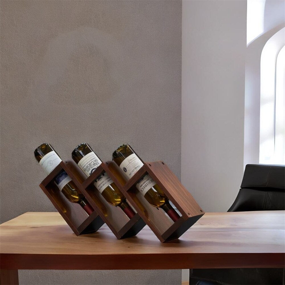 3 Bottles Solid wood Home Living room Wine Rack