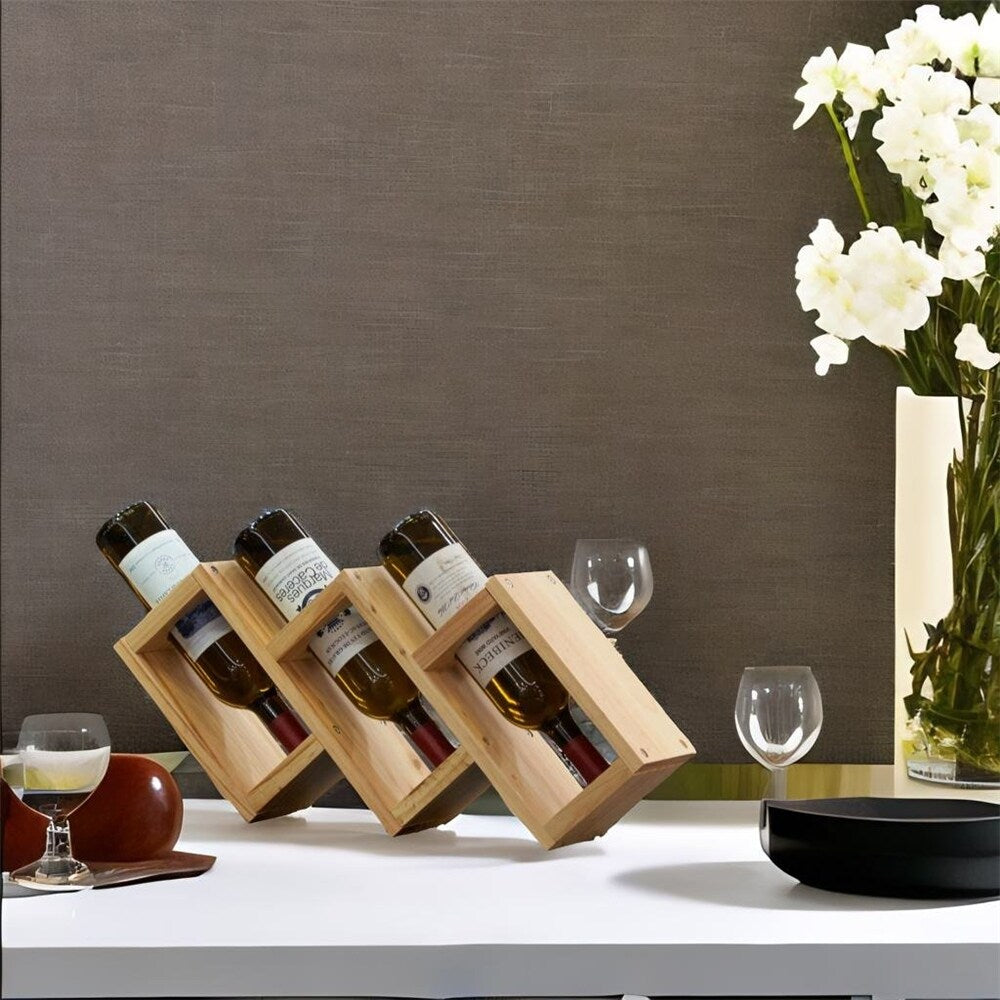 3 Bottles Solid wood Home Living room Wine Rack