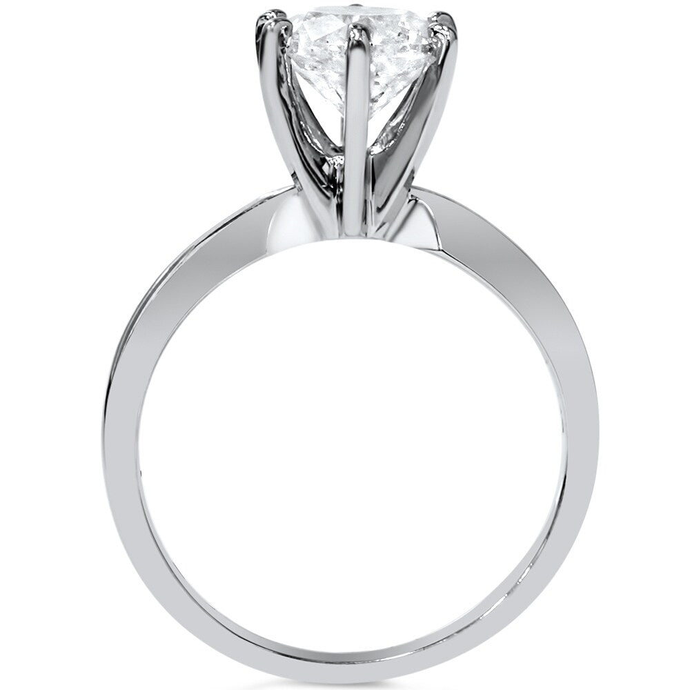 3 Ct Moissanite Solitaire Engagement Ring 14k White Gold