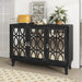 3 Door Mirrored Buffet Cabinet with Silver Handle for Living Room