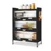 3-Door Steel Modern Buffet/Sideboard Cabinet Storage Organizer With Wheel