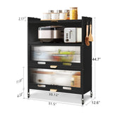3-Door Steel Modern Buffet/Sideboard Cabinet Storage Organizer With Wheel