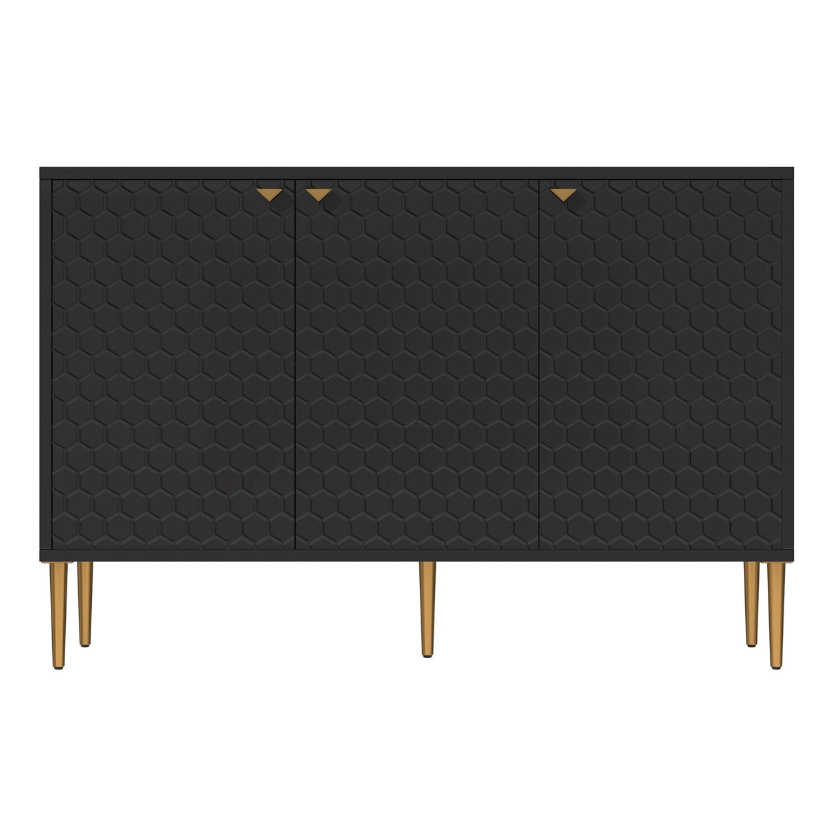 3 Door Glossy Storage Locker Accent Cabinet/Buffet