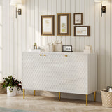 3 Door Glossy Storage Locker Accent Cabinet/Buffet
