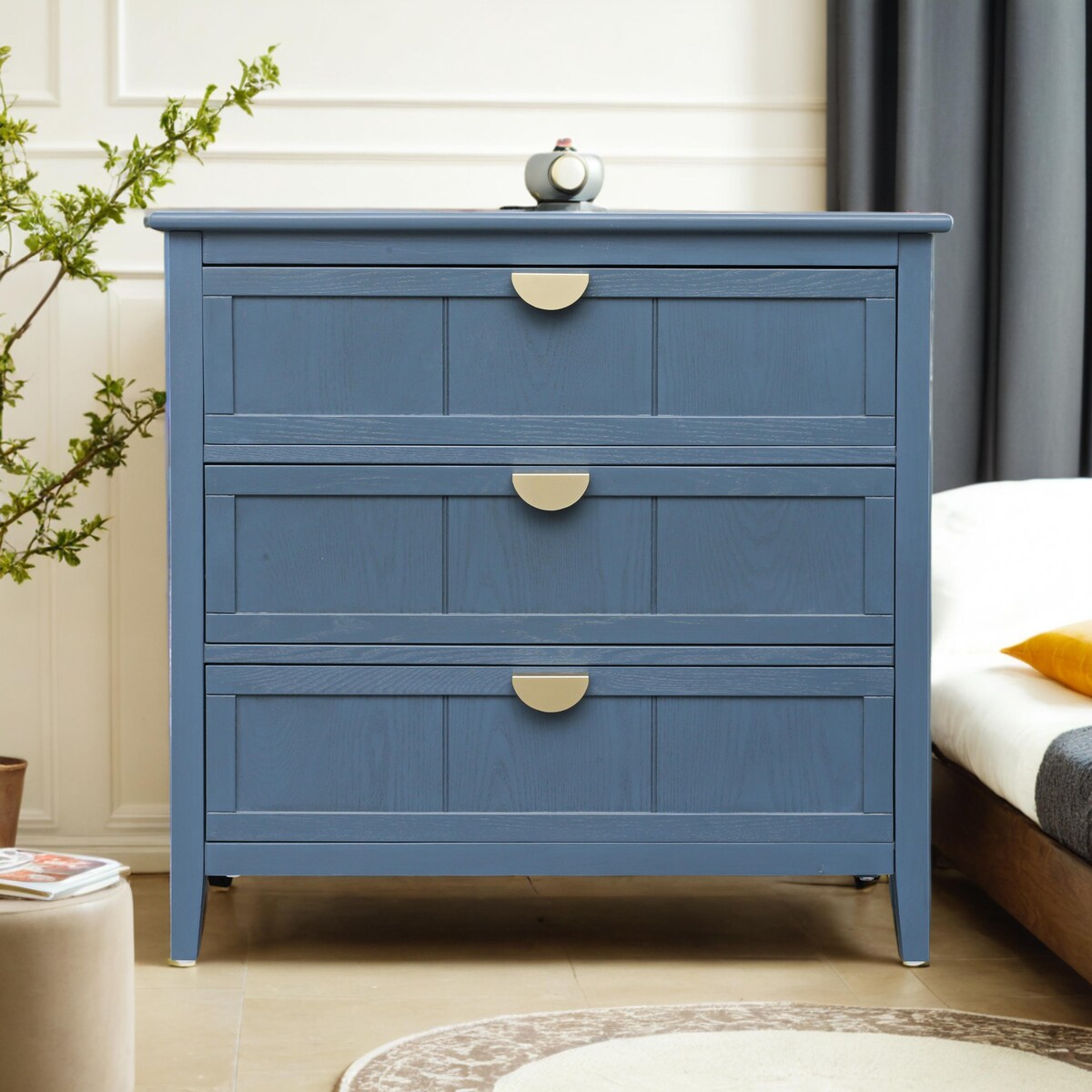 3 Drawer Cabinet, American Furniture,Suitable for bedroom, living room, study ，Blue