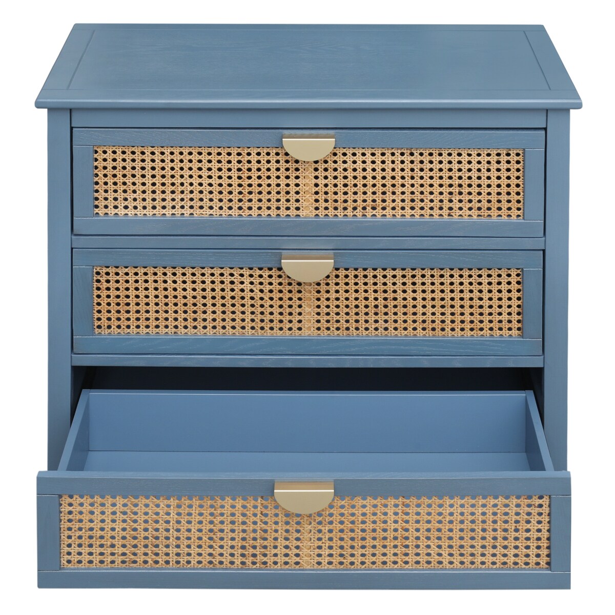3 Drawer Cabinet,Natural rattan,American Furniture,Suitable for bedroom, living room, study