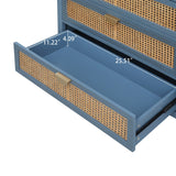 3 Drawer Cabinet,Natural rattan,American Furniture,Suitable for bedroom, living room, study