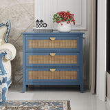 3 Drawer Cabinet,Natural rattan,American Furniture,Suitable for bedroom, living room, study