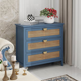 3 Drawer Cabinet,Natural rattan,American Furniture,Suitable for bedroom, living room, study