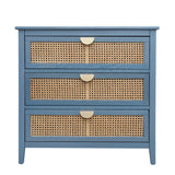 3 Drawer Cabinet,Natural rattan,American Furniture,Suitable for bedroom, living room, study
