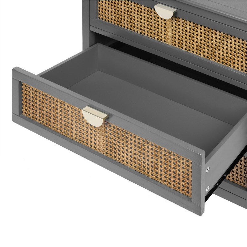 3 Drawer Cabinet,Natural rattan,American Furniture,Suitable for bedroom, living room, study