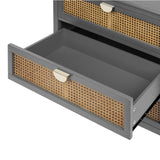 3 Drawer Cabinet,Natural rattan,American Furniture,Suitable for bedroom, living room, study