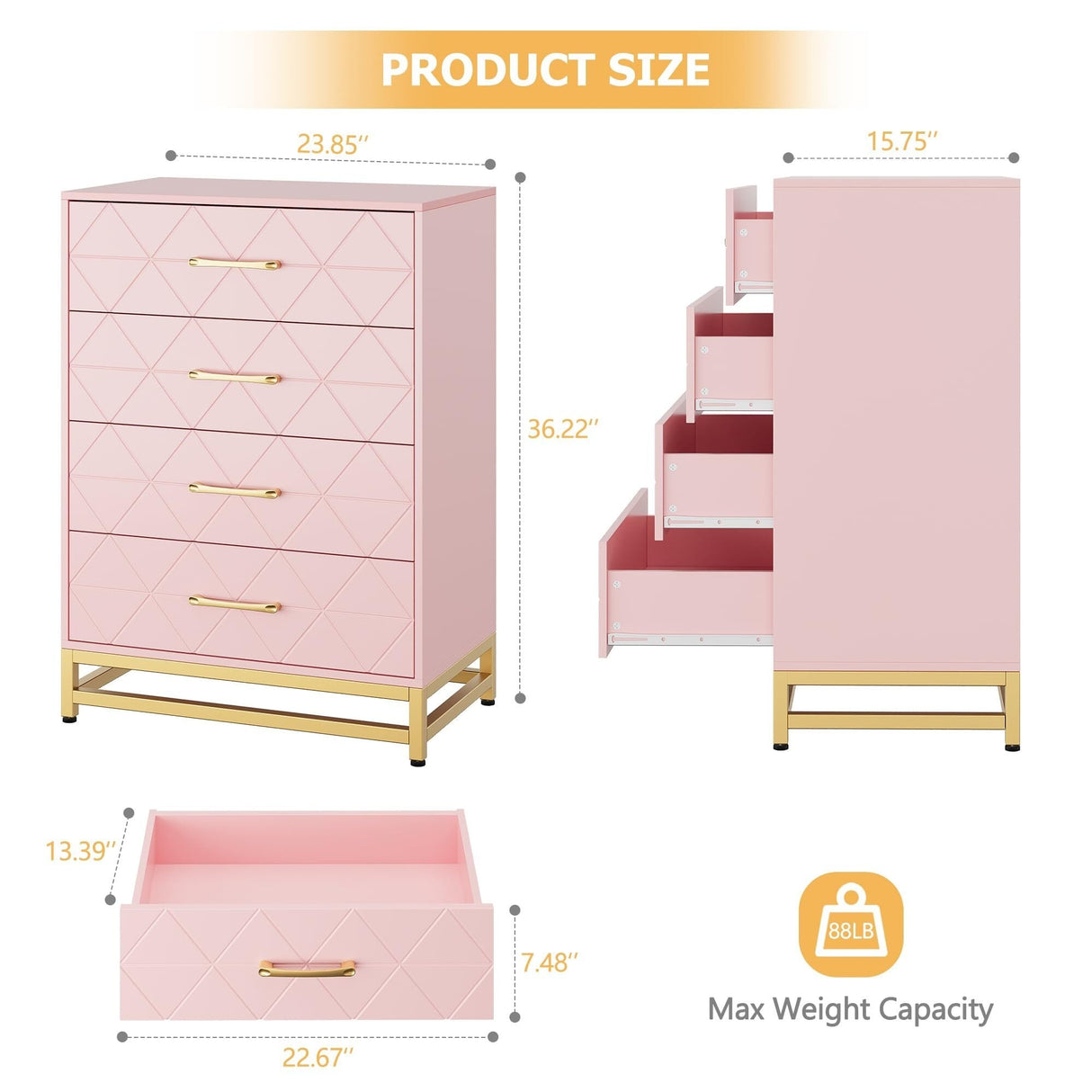 3 Drawer Dresser for Bedroom