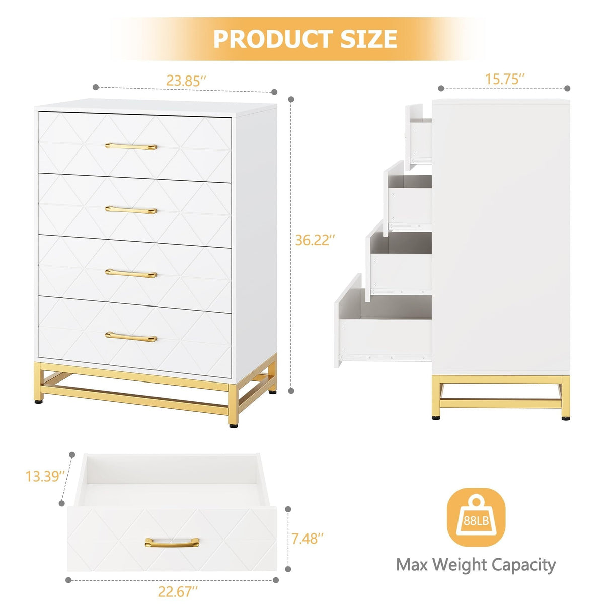 3 Drawer Dresser for Bedroom