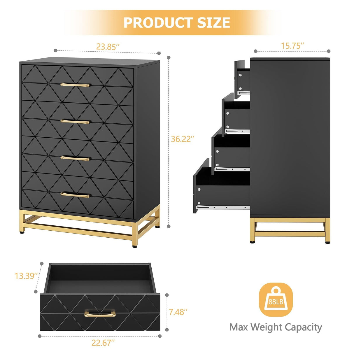 3 Drawer Dresser for Bedroom