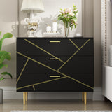 3 Drawer Dresser,Black Dresser for Bedroom, Wood Chest of Drawers