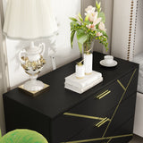 3 Drawer Dresser,Black Dresser for Bedroom, Wood Chest of Drawers