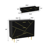 3 Drawer Dresser,Black Dresser for Bedroom, Wood Chest of Drawers