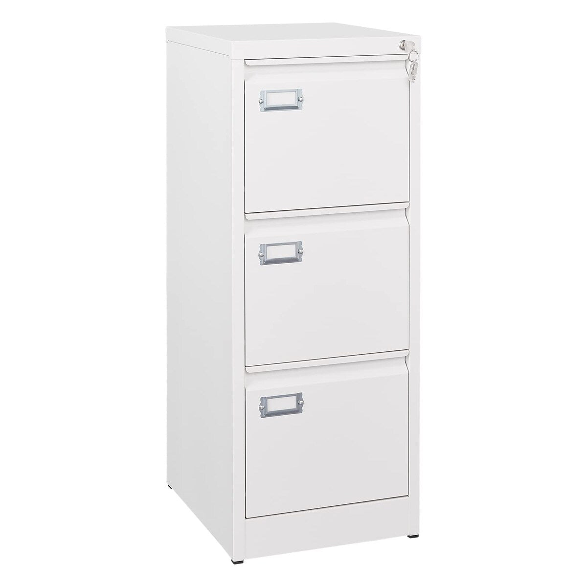 3-Drawer File Cabinet with Lock, 16.3" Deep Vertical Filing Cabinets, for Home Office, Anti-Tip 3 Storage Drawers