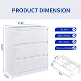 3 Drawer Lateral Filing Cabinet for Legal/Letter A4 Size, Large Deep Drawers Locked by Keys