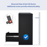 3 Drawer Lateral Filing Cabinet for Legal/Letter A4 Size, Large Deep Drawers Locked by Keys