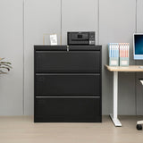 3 Drawer Lateral Filing Cabinet for Legal/Letter A4 Size, Large Deep Drawers Locked by Keys