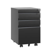 3 Drawer Mobile File Cabinet with Lock Metal Filing Cabinets for Home Office Organizer Letters/Legal/A4 Fully Assembled