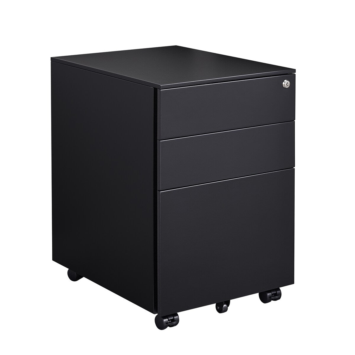 3 Drawer Mobile File Cabinet with Lock Steel File Cabinet for Legal/Letter/A4/F4 Size