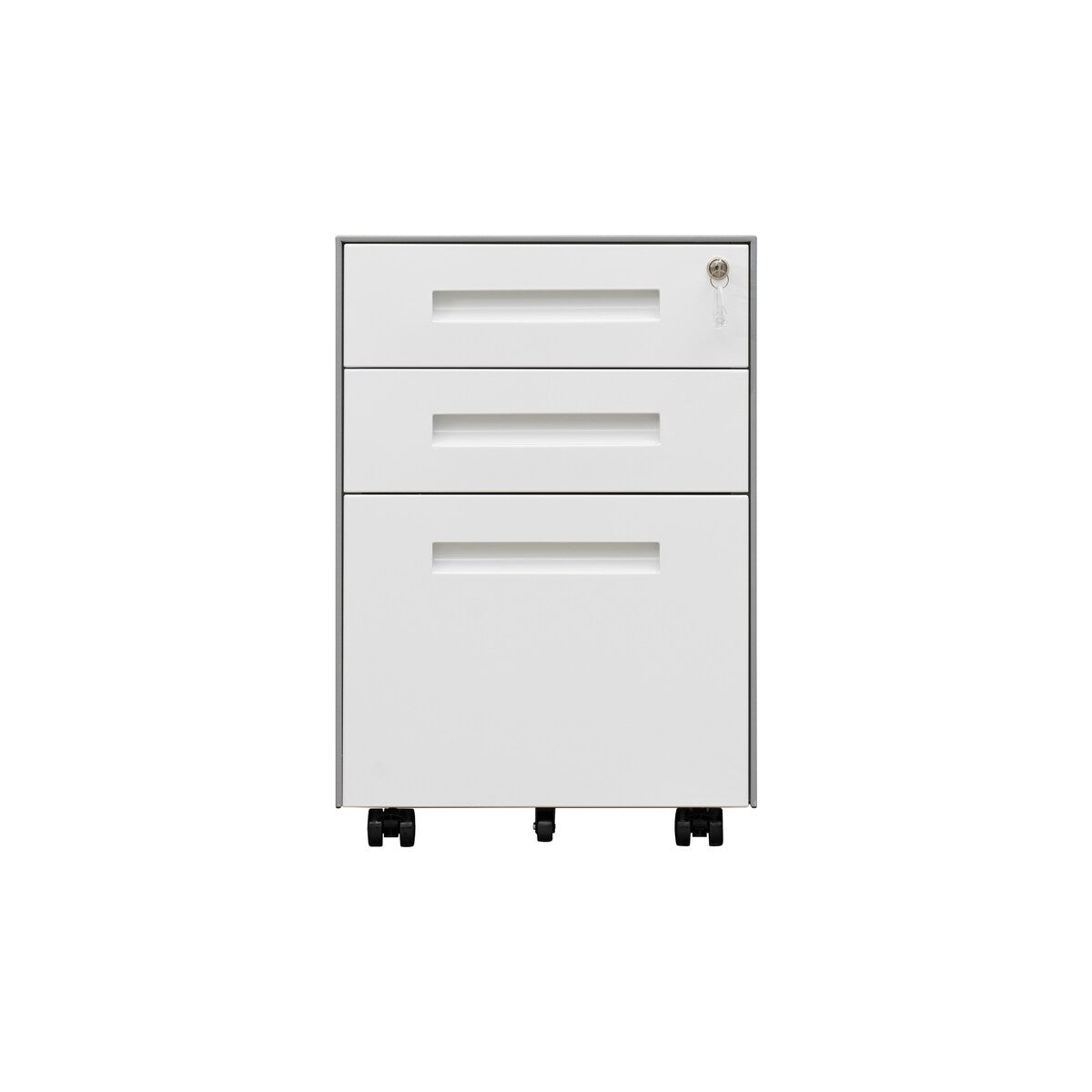 3 Drawer Mobile File Cabinet with Lock Steel File Cabinet for Legal/Letter/A4/F4 Size