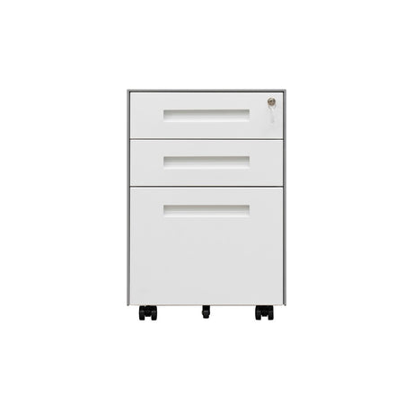 3 Drawer Mobile File Cabinet with Lock Steel File Cabinet for Legal/Letter/A4/F4 Size
