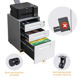 3 Drawer Mobile File Cabinet with Lock Steel File Cabinet for Legal/Letter/A4/F4 Size
