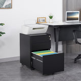 3 Drawer Mobile File Cabinet with Lock Steel File Cabinet for Legal/Letter/A4/F4 Size