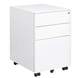 3 Drawer Mobile File Cabinet with Lock Steel File Cabinet for Legal/Letter/A4/F4 Size