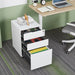 3 Drawer Mobile File Cabinet with Lock Steel File Cabinet for Legal/Letter/A4/F4 Size