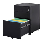 3 Drawer Mobile File Cabinet with Lock Steel File Cabinet for Legal/Letter/A4/F4 Size
