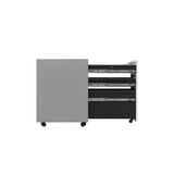 3 Drawer Mobile File Cabinet with Lock Steel File Cabinet for Legal/Letter/A4/F4 Size