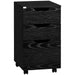 3 Drawer Office Storage Cabinet, Under Desk Cabinet with Wheels, Black Wood Grain