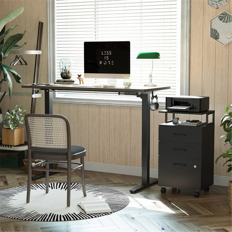 3-Drawer Rolling Filing Cabinet - 6.3"D x 30.12"W x 21.65"H