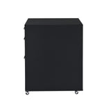 3 Drawer Rolling Wood File Cabinet with Lock, Home Office Portable Mobile Wood Storage File Cabinet for Letter Size