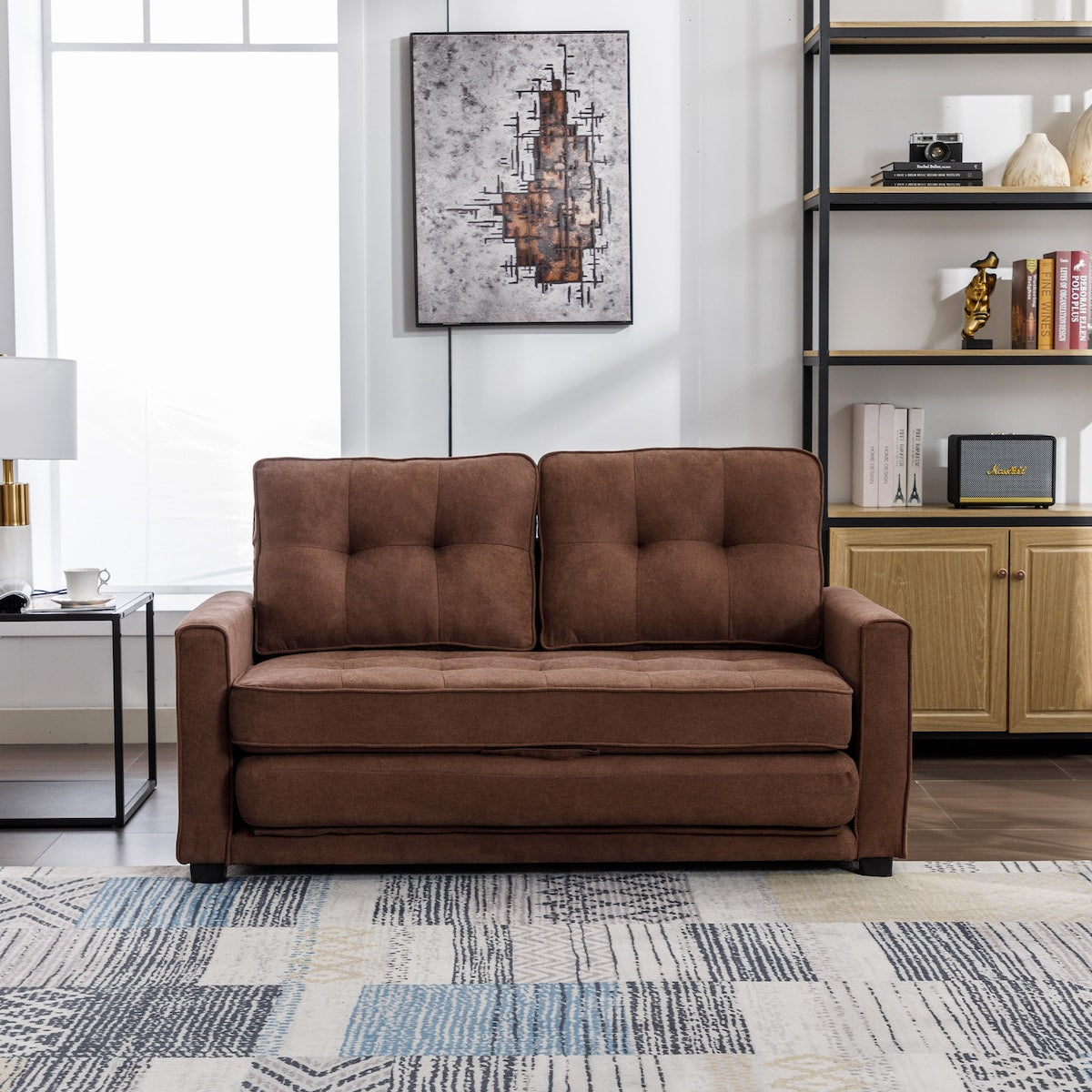 3 Fold Sofa Morden Adjustable Futon Couch Velvet Sofa, Accent sofa, Loveseat Sofa