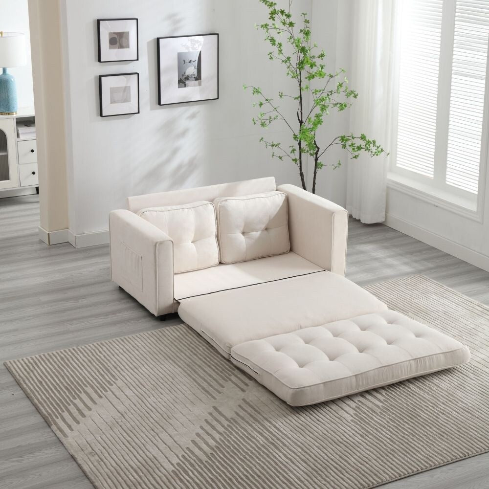 3 Fold Sofa Convertible Futon Couch Sleeper Sofa Bed Space Saving Love Overstock