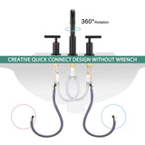 3 Holes Bathroom Sink Faucet With Drain Assembly 8 Inch Widespread Bathroom Faucets 2 Handle Modern Lavatory Basin Vanity Taps