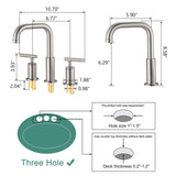 3 Holes Bathroom Sink Faucet With Drain Assembly 8 Inch Widespread Bathroom Faucets 2 Handle Modern Lavatory Basin Vanity Taps