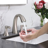3 Holes Widespread Bathroom Sink Faucet Stainless Steel Bathroom Faucet with Pop Up Drain Vanity Tap with Dual Handles